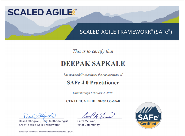 Certified Scaled Agile Framework SAFe 4.0